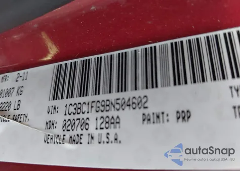 2011 Chrysler 200 Touring из США, поврежденный, VIN 1C3BC1FG9BN504602